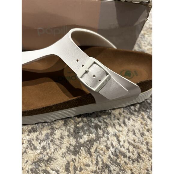 NEW Papillio Birkenstock Gizeh Grooved Vegan Platform Thong White Sandals 41 - Picture 2 of 5